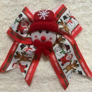 Christmas Snowman Bow New!